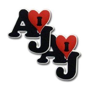 Snapz /Croc Jewelry - I Heart AJ (Set of 2)